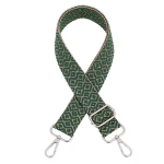 Bandoulière de sac finie - Mini diamant vert / beige