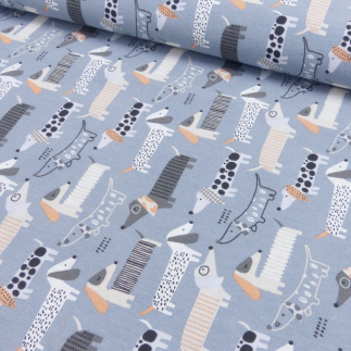 Canvas decoration - dachshund denim blue