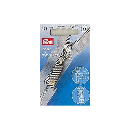 Zipper Anhänger gerillt altsilber 