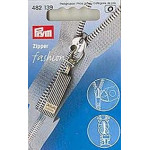 Zipper Anhänger gerillt altsilber 