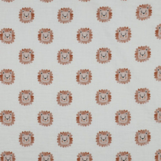 double gauze - Digital Lion white