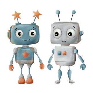 Iron-on transfers - Mrs Mint Design - Robot Set