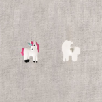 Bouton à tige - blanc licorne