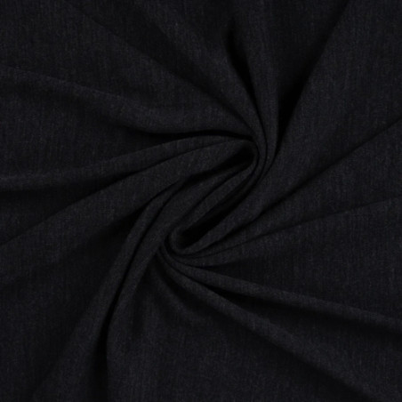 Merino Wolljersey -  anthrazit meliert