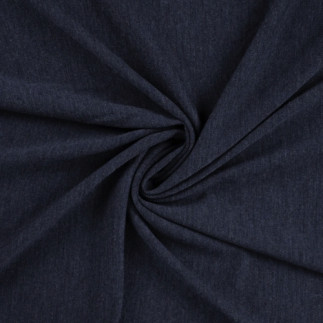 Jersey en laine mérinos - bleu marine chiné