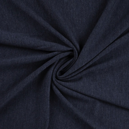 Jersey en laine mérinos - bleu marine chiné