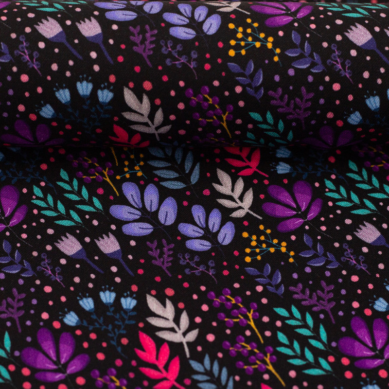 viscose - Wildflowers, black by emjo