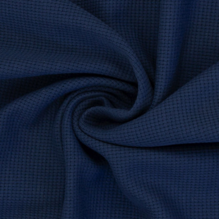 Jersey gaufré Clarissa bleu denim (743)