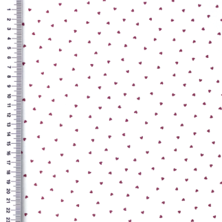 Jersey - Mini Hearts old pink on white