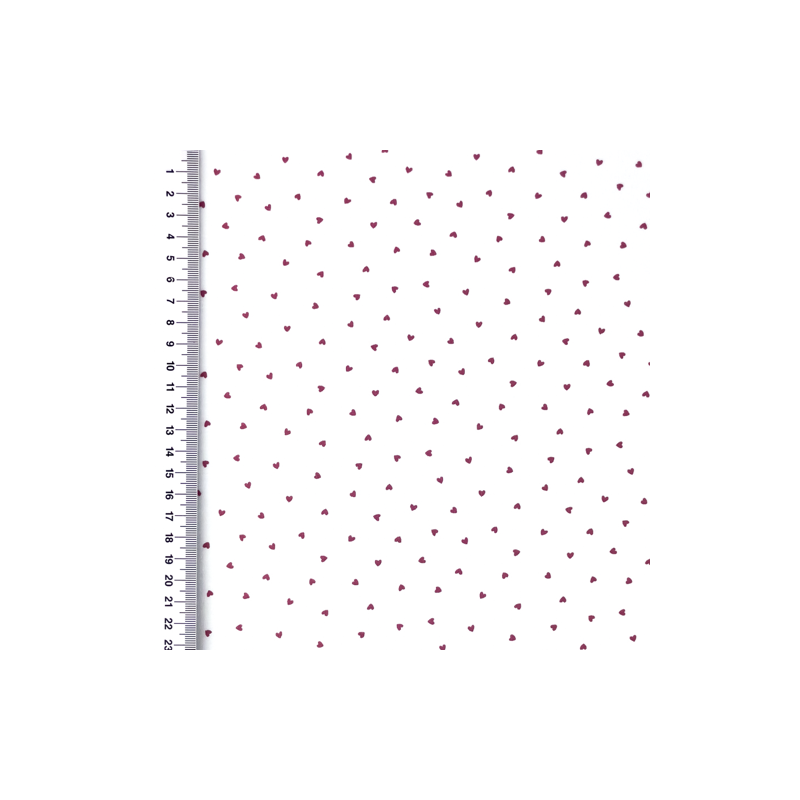 Jersey - Mini Hearts altrosa auf weiss