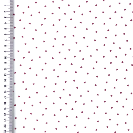 Jersey - Mini Hearts old pink on white