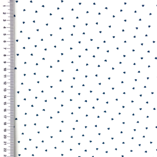 Jersey - Mini Hearts smoke blue on white