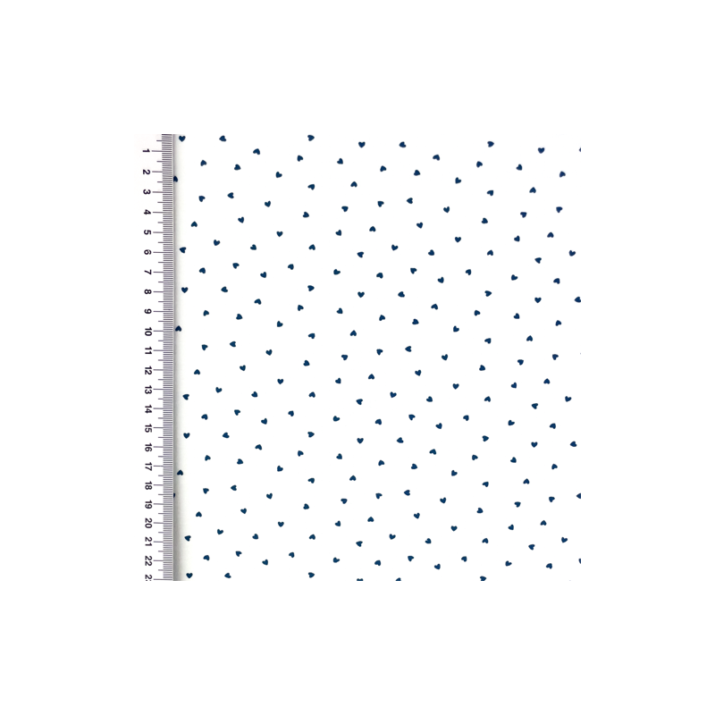 jersey - Mini Hearts bleu fumée sur blanc