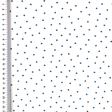Jersey - Mini Hearts smoke blue on white