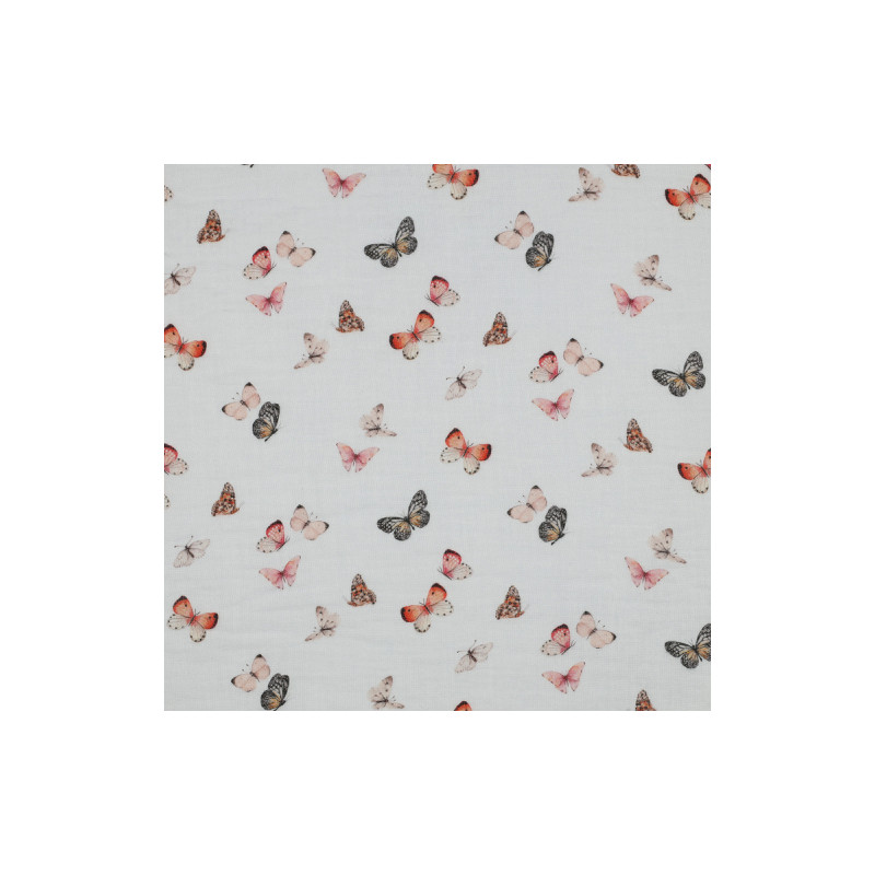 Musselin - Digital Butterflies weiss