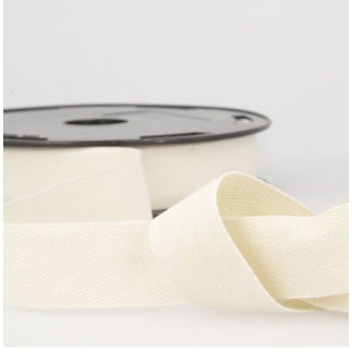 Cotton ribbon twill chevron - 20mm ecru (st151)