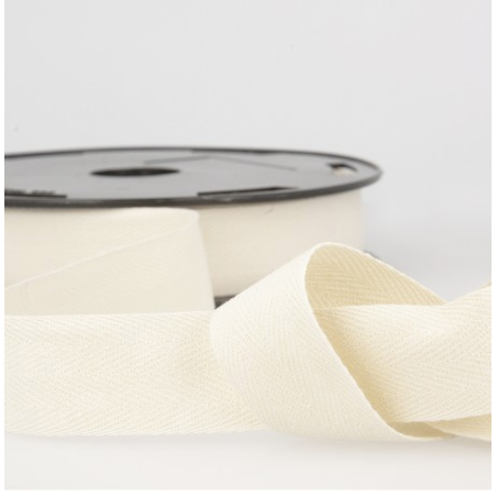 Cotton ribbon twill chevron - 20mm ecru (st151)