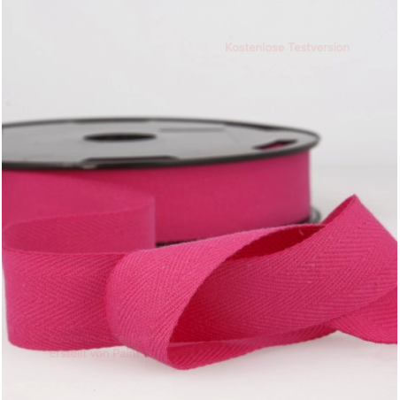 Bande de laine sergé chevrons - 20 mm rose (st73)