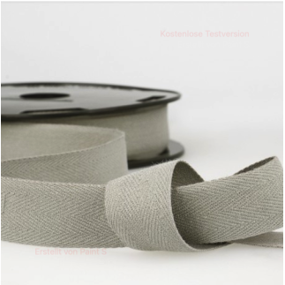 Baumwollband Twill chevron -  20mm steingrau (st31)