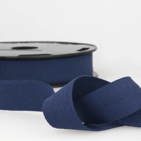 Cotton ribbon twill chevron - 20mm dark blue (st23)