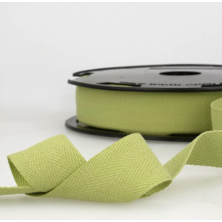 Bande de laine sergé chevrons - 20 mm vert citron (st10)