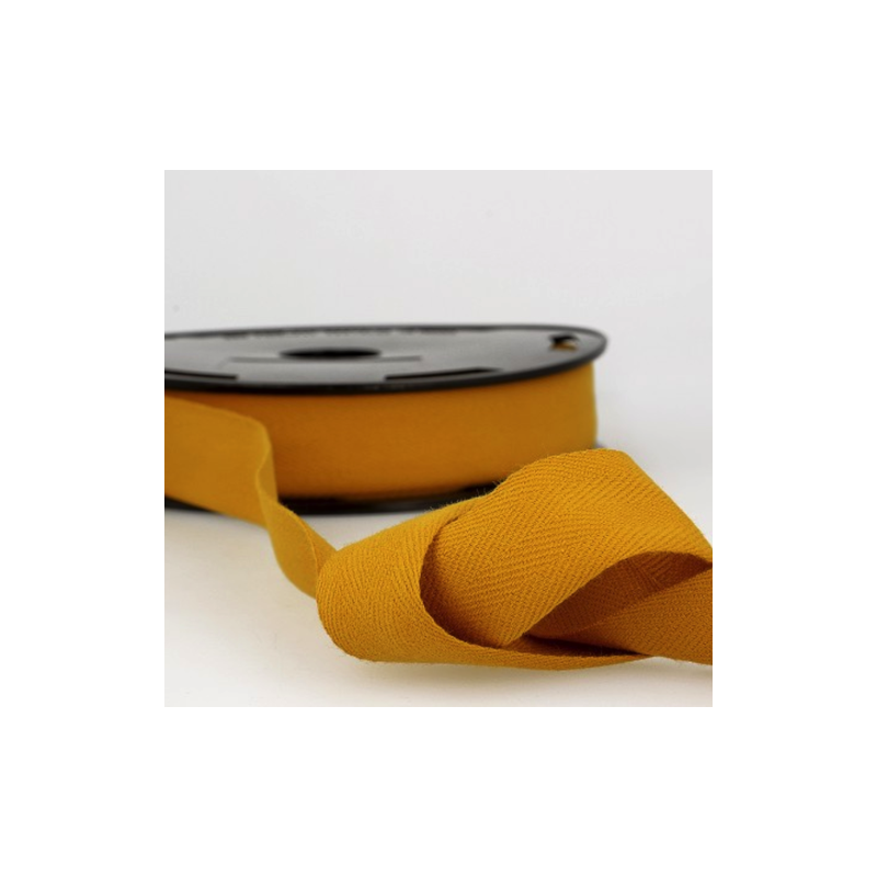 Cotton ribbon twill chevron - 20mm mustard yellow (st42)