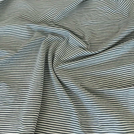 Reste - Jersey - fines rayures bleu fumé 40cm