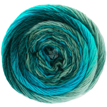 Lana Grossa - Meilenweit 100 Color Mix pétrole doux / vert (8052)