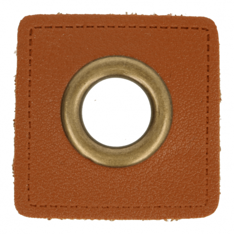 Eyelet patches brown 8mm bronze