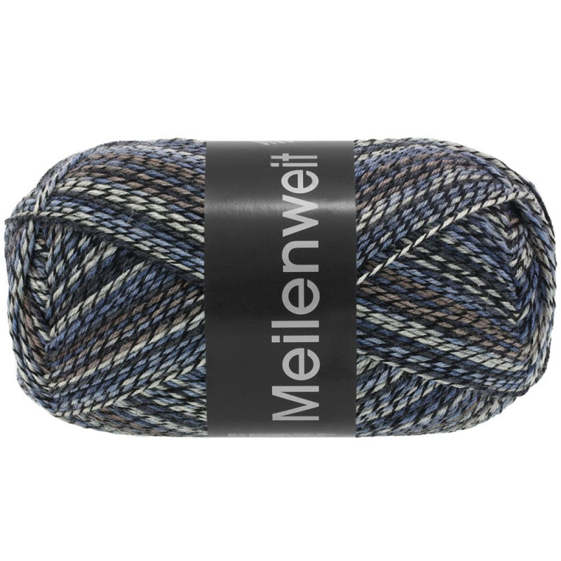 Lana Grossa - Meilenweit 100 Denim Mix black (658)
