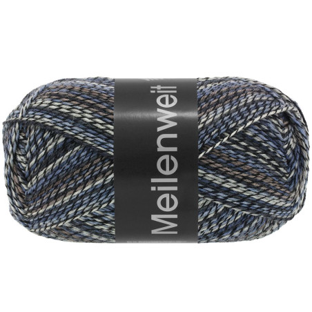 Lana Grossa - Meilenweit 100 Denim Mix noir (658)