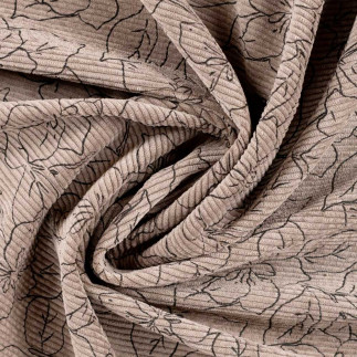 corduroy - Flowers taupe