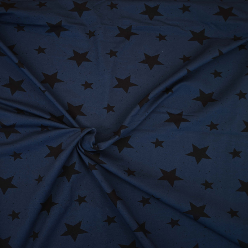 sweat - Hilco Stars noir sur bleu foncé