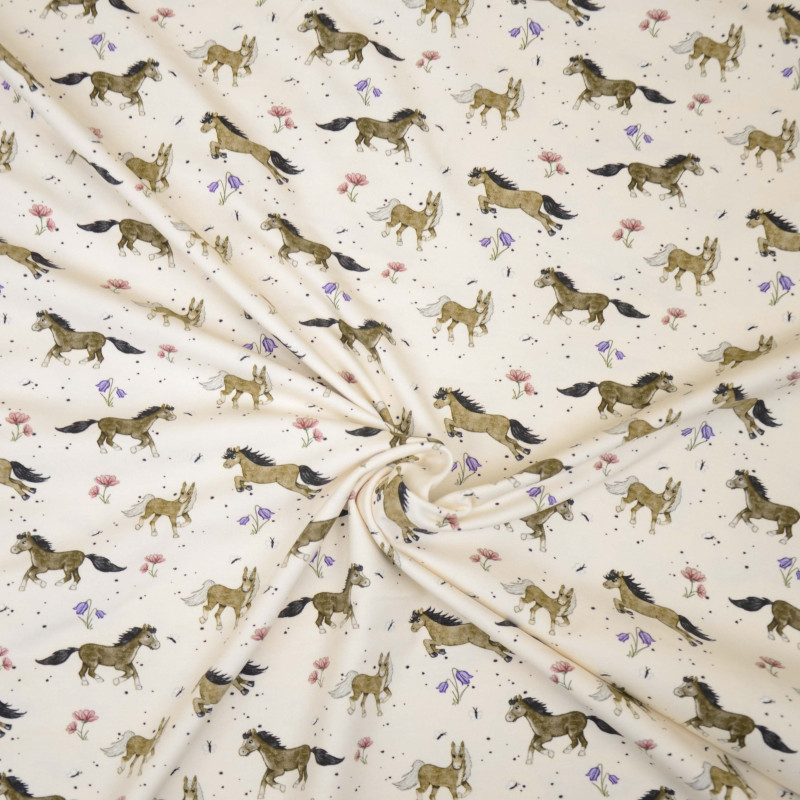 sweat -shirt Hilco Happy Farm Cheval écru
