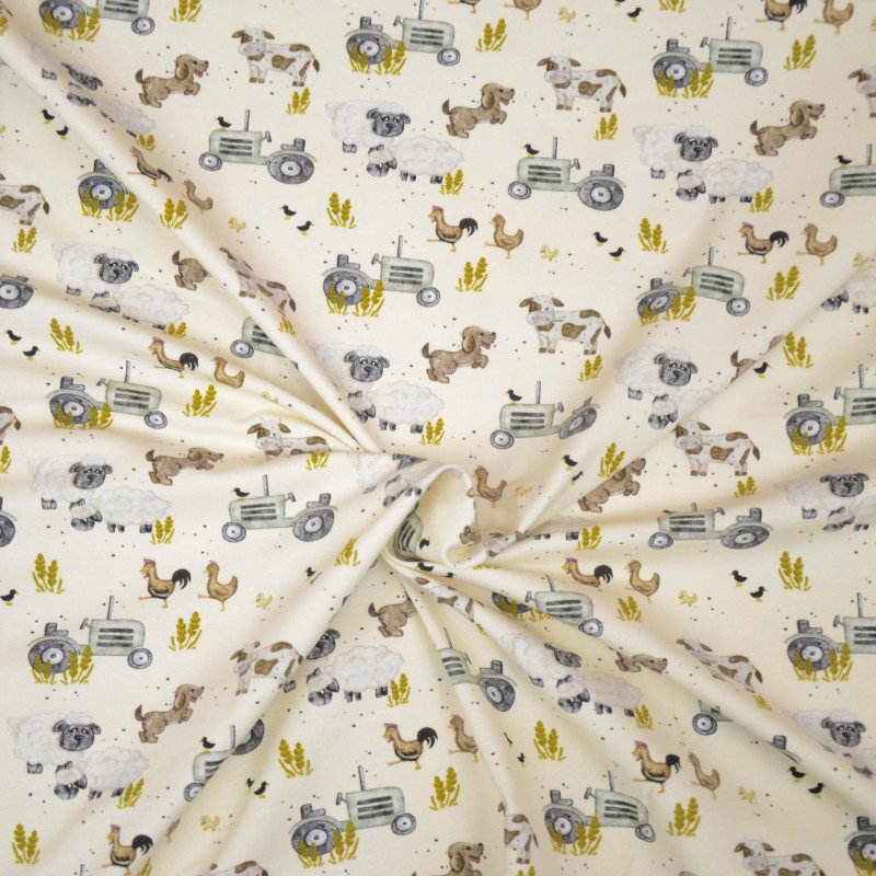 sweatshirt - Hilco Happy Farm tractor ecru