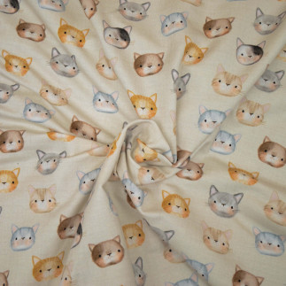 sweatshirt - Hilco Carlo cat beige