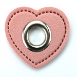 Eyelet patches - heart pink / silver