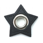 Ösen Patches - Stern schwarz / silber