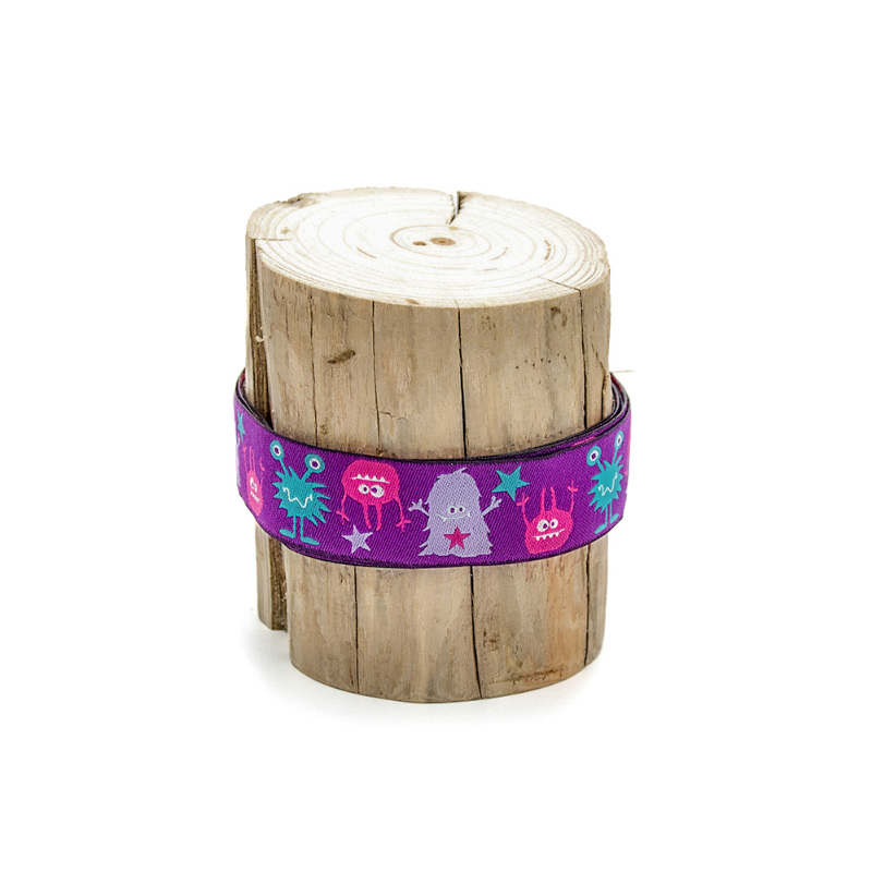 Web ribbon - Urmelis Stoffwelt - Chnüblimonster purple