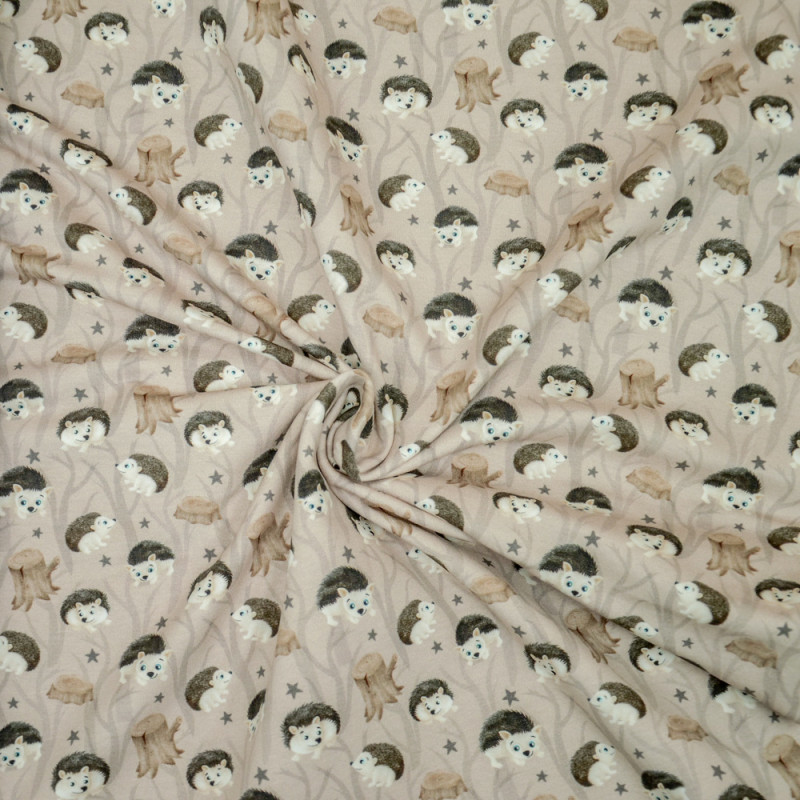 sweatshirt - Mrs Mint for Hilco Wonder Forest Hedgehog - beige