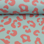 synthetic leather - Happy Leo by Cherry Picking mint / coral