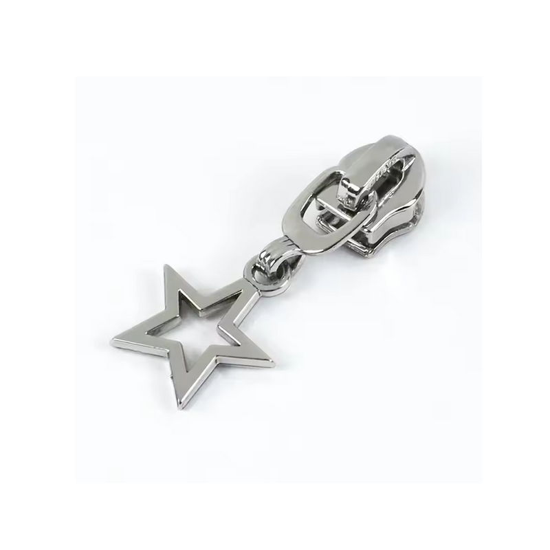 Zipper Star Outline silver 5/6mm for metallized zipper