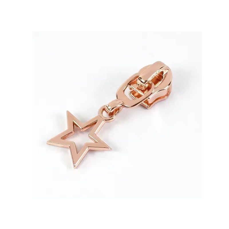 Fermeture éclair étoile contour cuivre 5/6 mm pour fermeture éclair métallisée