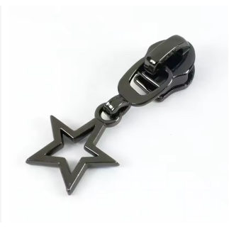 Zipper Star Outline gunmetal 5/6mm for metallized zipper