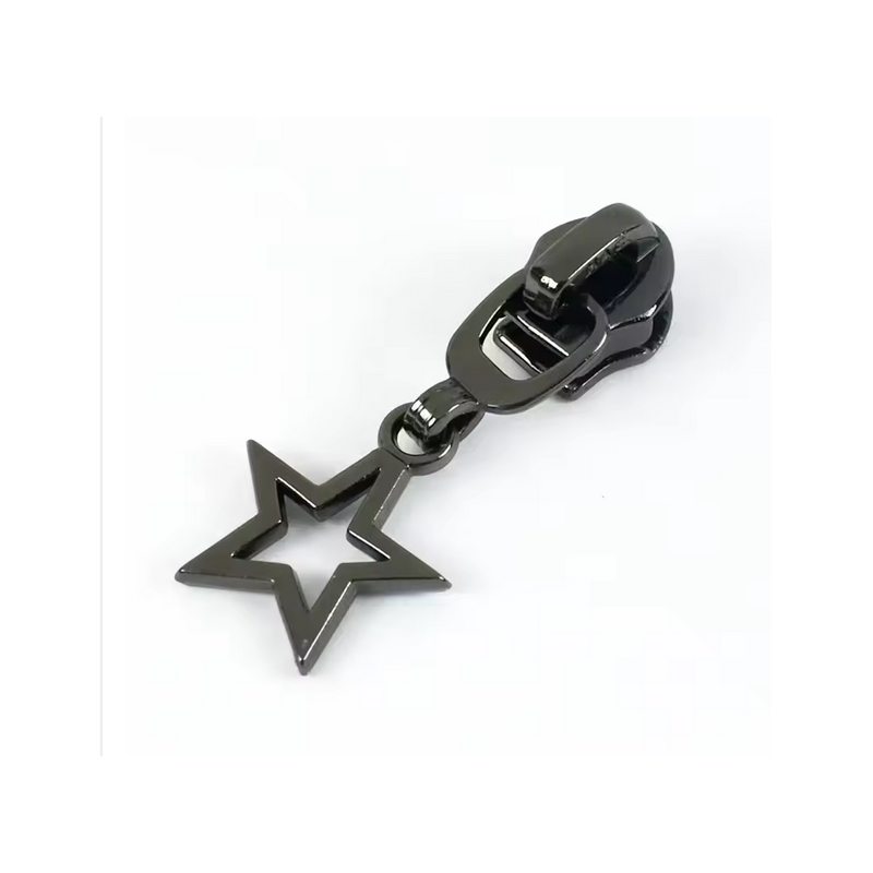 Fermeture éclair étoile contour bronze 5/6 mm pour fermeture éclair métallisée