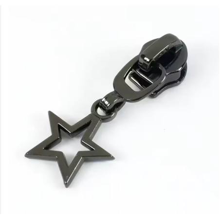 Zipper Star Outline gunmetal 5/6mm for metallized zipper
