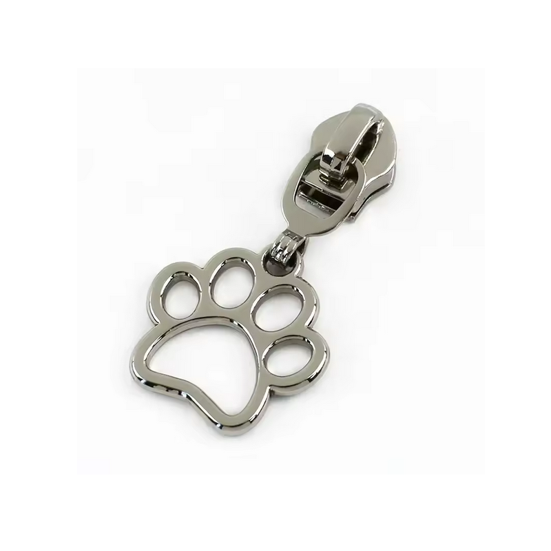 Zipper paw silver 5/6mm for metallized zipper