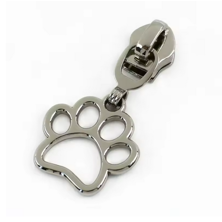 Zipper Pfote silber 5/6mm zu metallisiertem Reissverschluss