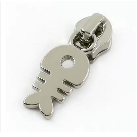 Zipper fish silver 5/6mm for metallized zipper