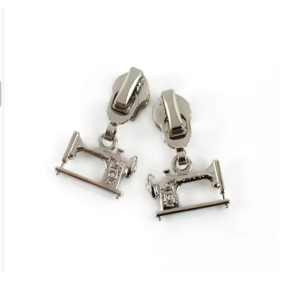 Zipper sewing machine silver 5/6mm for metallized zipper